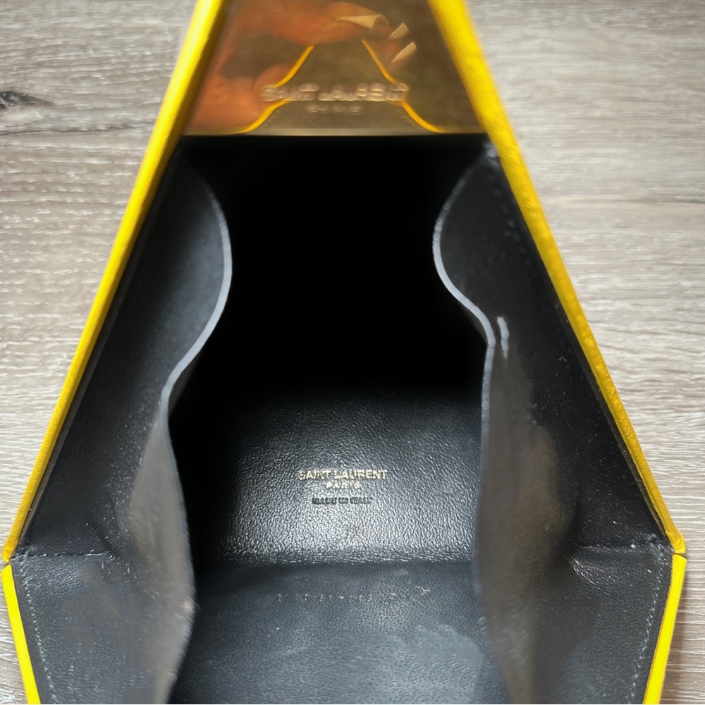 Yves Saint Laurent Yellow Triangle Wristlet Bag - Picture 7 of 8